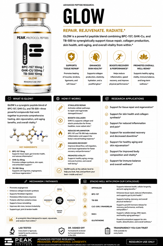 BPC157 10mg + GHK-CU 50mg + TB500 10mg product information sheet