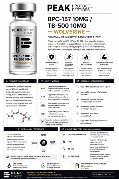 BPC 10mg + TB 10mg product information sheet