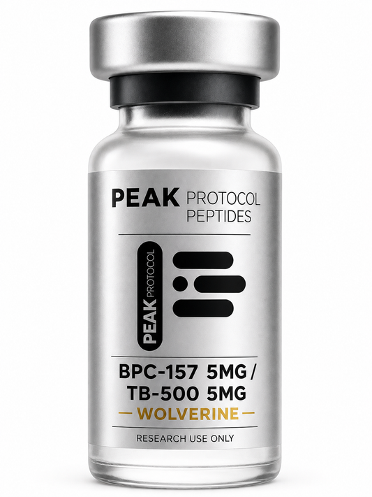 BPC 5mg + TB 5mg research use product bottle