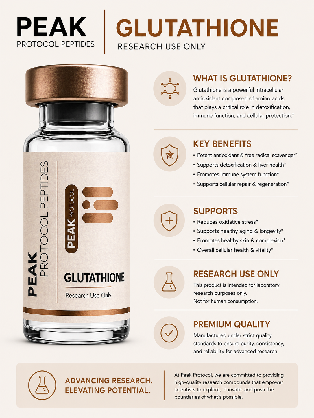 Glutathione product information sheet