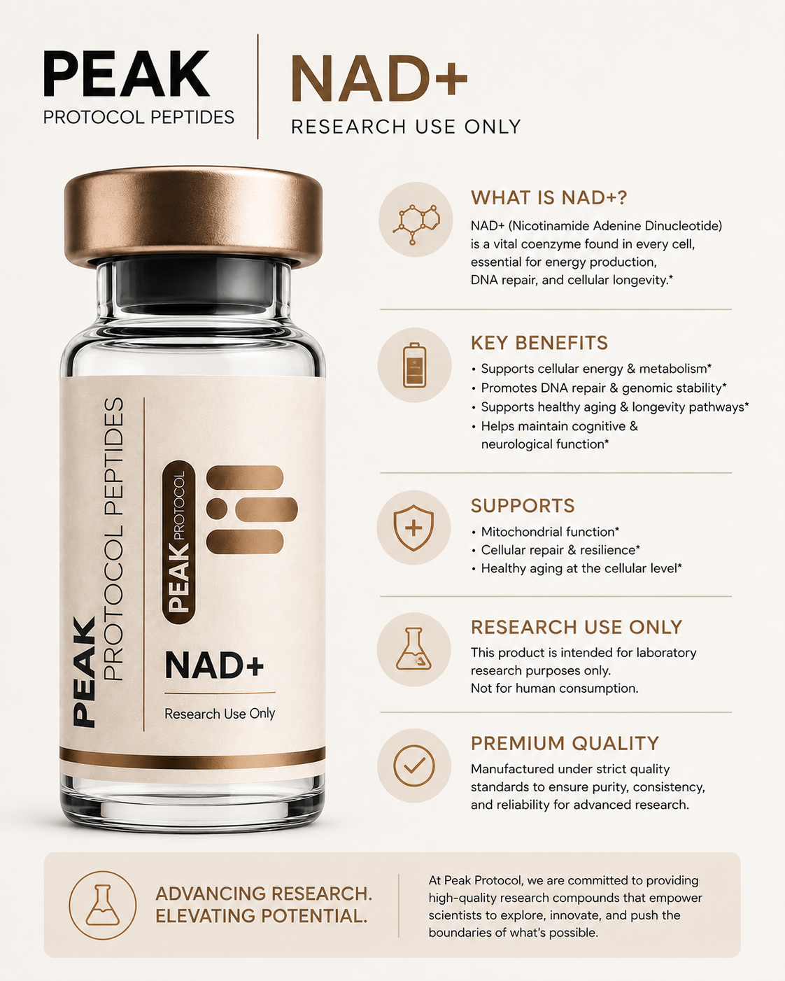 NAD+ product information sheet