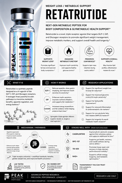 Retatrutide product information sheet